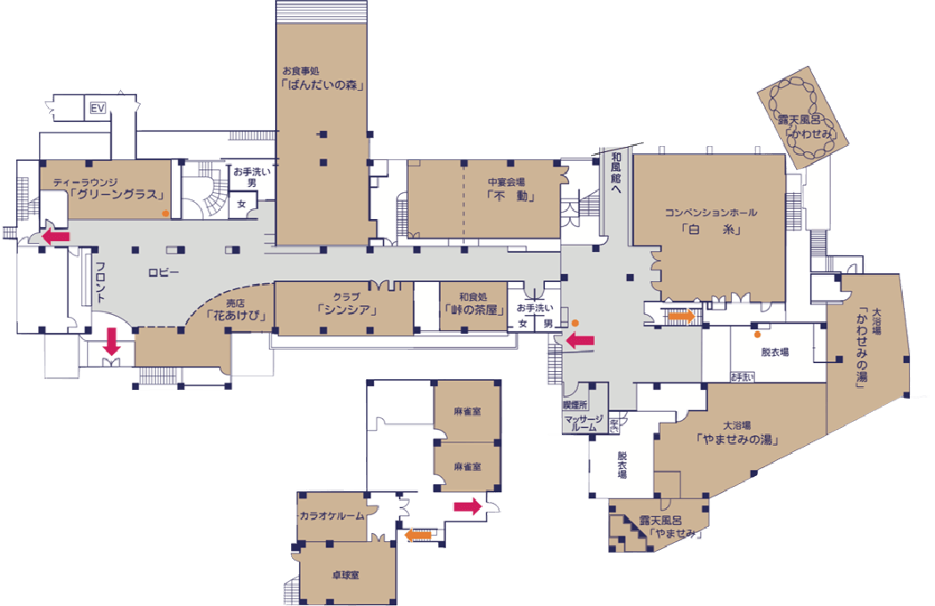 磐梯名湯リゾート ボナリの森の館内図