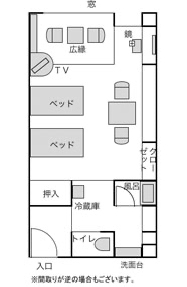 和室ベッドルーム 平面図