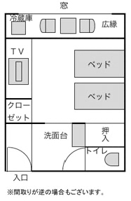 和室ベッドルーム8畳 平面図